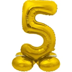 Stående Sifferballong Guld (Siffra 0)