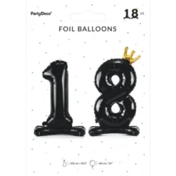 Stående Sifferballong 18 Svart