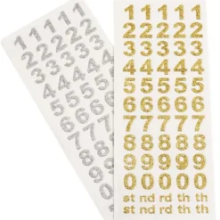 Stickers Glittriga Siffror Guld