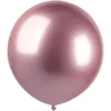 Stora Runda Rosa Chrome Ballonger (10-pack)