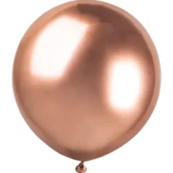 Stora Runda Roseguld Chrome Ballonger (10-Pack)
