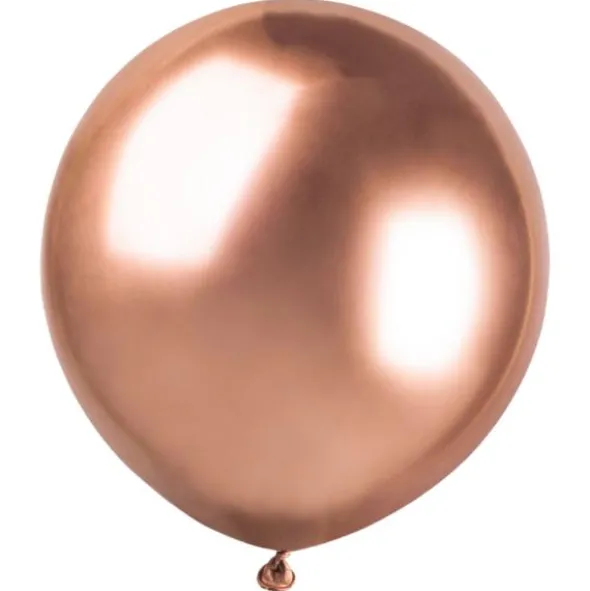 Stora Runda Roseguld Chrome Ballonger (10-Pack)