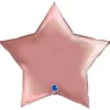 Stor Ballong Stjärna Holografisk Platinum Rosé