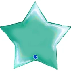 Stor Ballong Stjärna Holografisk Platinum Tiffany