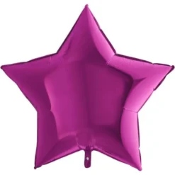Stor Folieballong Stjärna Magenta
