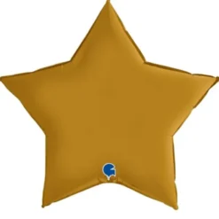 Stor Folieballong Stjärna Satin Guld