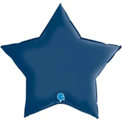 Stor Folieballong Stjärna Satin Navy Blå