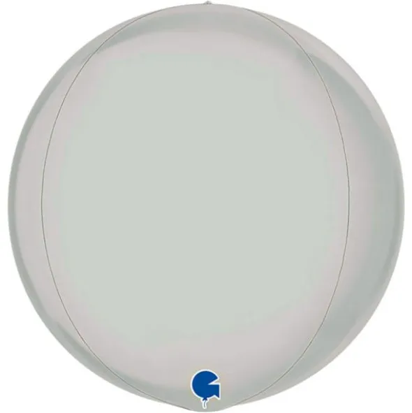 Stor Globe Folieballong Platinum Pure