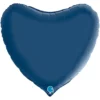 Stor Hjärtballong Satin Navy Blå