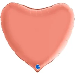 Stor Hjärtballong Satin Roséguld