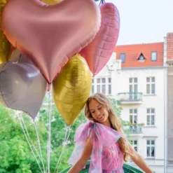 Stor Hjärtformad Ballong Ljusrosa