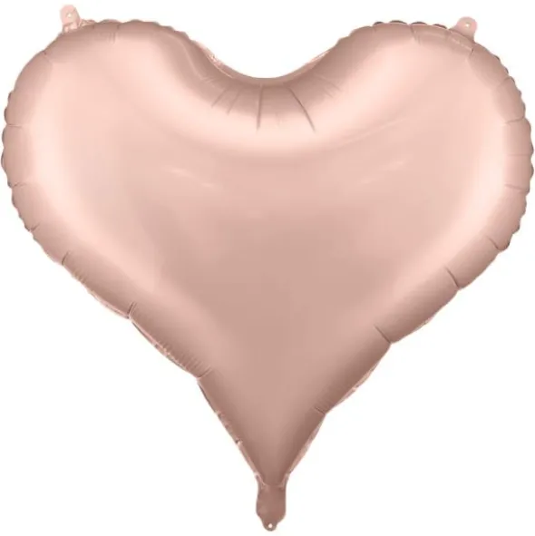 Stor Hjärtformad Ballong Satin Roseguld