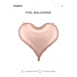 Stor Hjärtformad Ballong Satin Roseguld