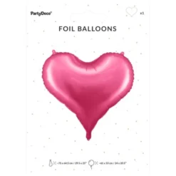 Stor Hjärtformad Ballong Satin Rosa