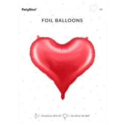 Stor Hjärtformad Ballong Satin Röd