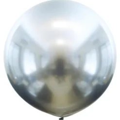 Stor Latexballong Chrome Silver