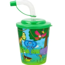 Sugrörsmugg Djungel 300 ml 10 cm