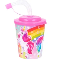 Sugrörsmugg Enhörningar 300 ml 10 cm