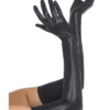 Svarta Långa Handskar Med Wet Look