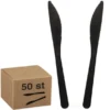Svarta Plastknivar 50-pack