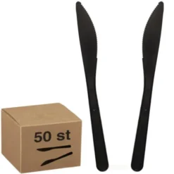 Svarta Plastknivar 50-pack