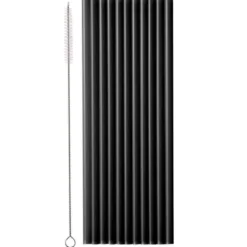 Svarta Plastsugrör Återanvändbara 23 cm 12-pack