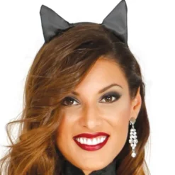 Svart Katt Maskeraddräkt (Small (36-38))