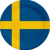 Svenska Flaggan Papperstallrikar 23 cm 8-pack