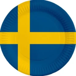 Svenska Flaggan Papperstallrikar 23 cm 8-pack