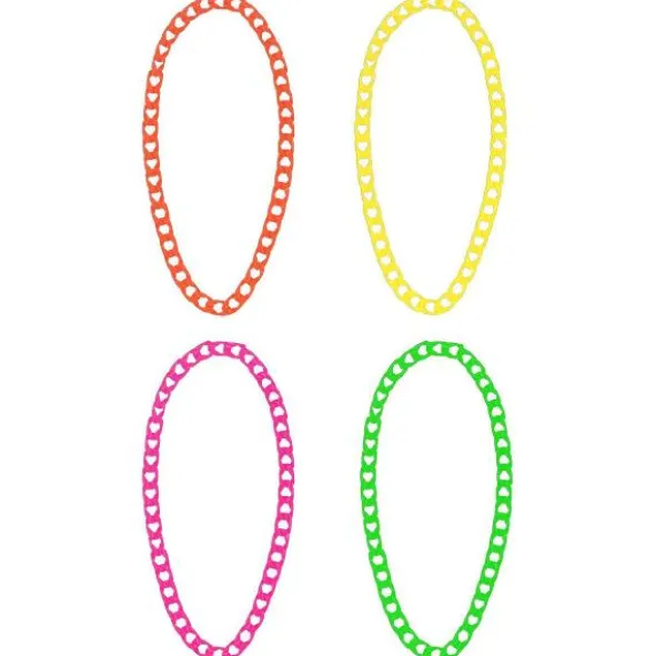 80-Tals Halskedjor Neon 4-Pack