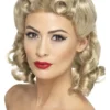40-tals Lockig Blond Peruk