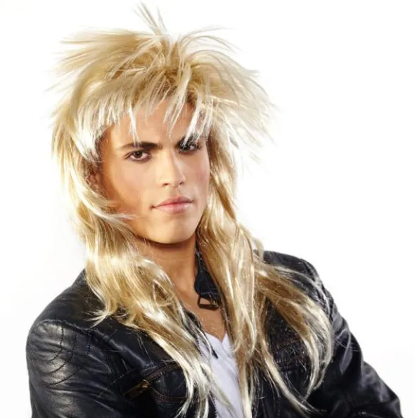 80-tals Rockare Blond Peruk