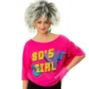 80-tals T-shirt med Fladdermusärm Rosa (Small)