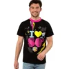 80-tals T-Shirt med Tryck Svart (Small)