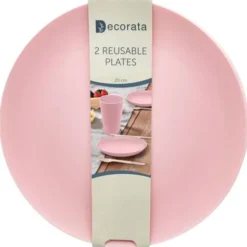 Återanvändbara Djupa Tallrikar Rosa Decorata