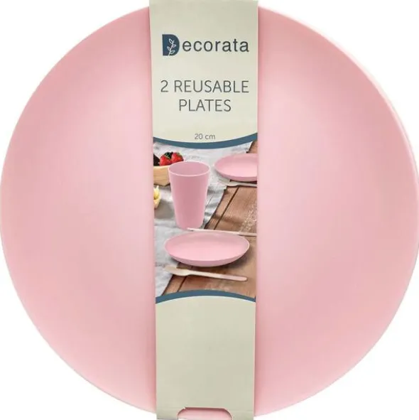 Återanvändbara Djupa Tallrikar Rosa Decorata