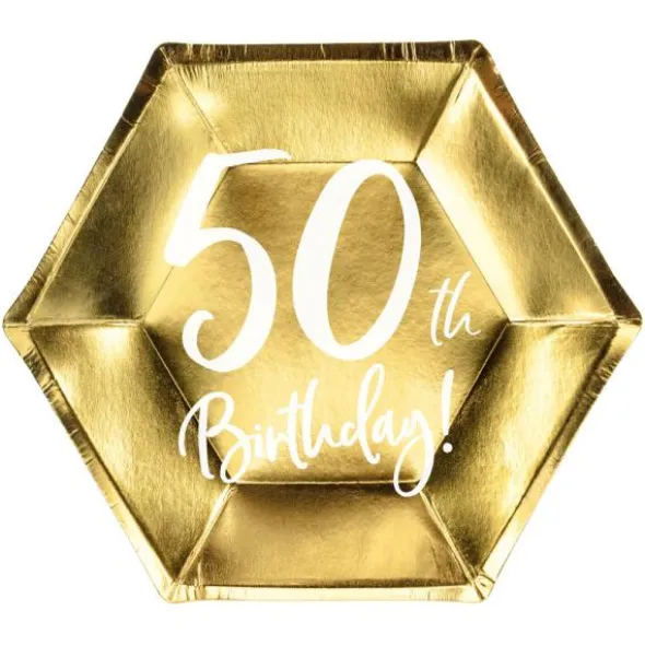 50th Birthday Assietter Guld