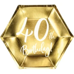 40th Birthday Assietter Guld