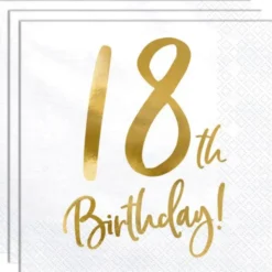 18th Birthday Servetter Guld
