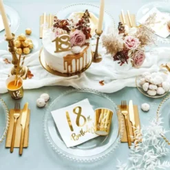 18th Birthday Servetter Guld