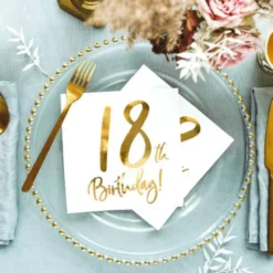 18th Birthday Servetter Guld