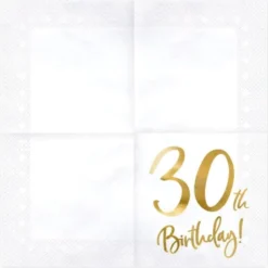 30th Birthday Servetter Guld