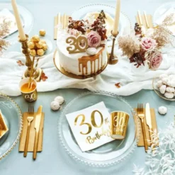30th Birthday Servetter Guld