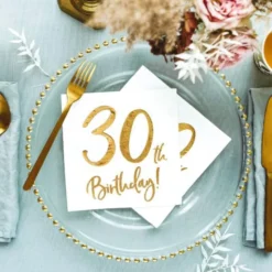 30th Birthday Servetter Guld