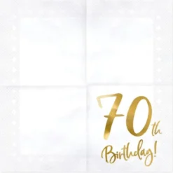 70th Birthday Servetter Guld