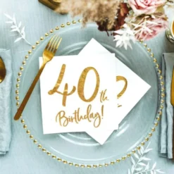 40th Birthday Servetter Guld
