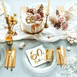 60th Birthday Servetter Guld
