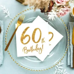 60th Birthday Servetter Guld