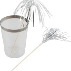 Träpinnar med Silverfolie Fransar 25-pack