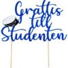 Tårtdekoration Grattis Till Studenten Blå